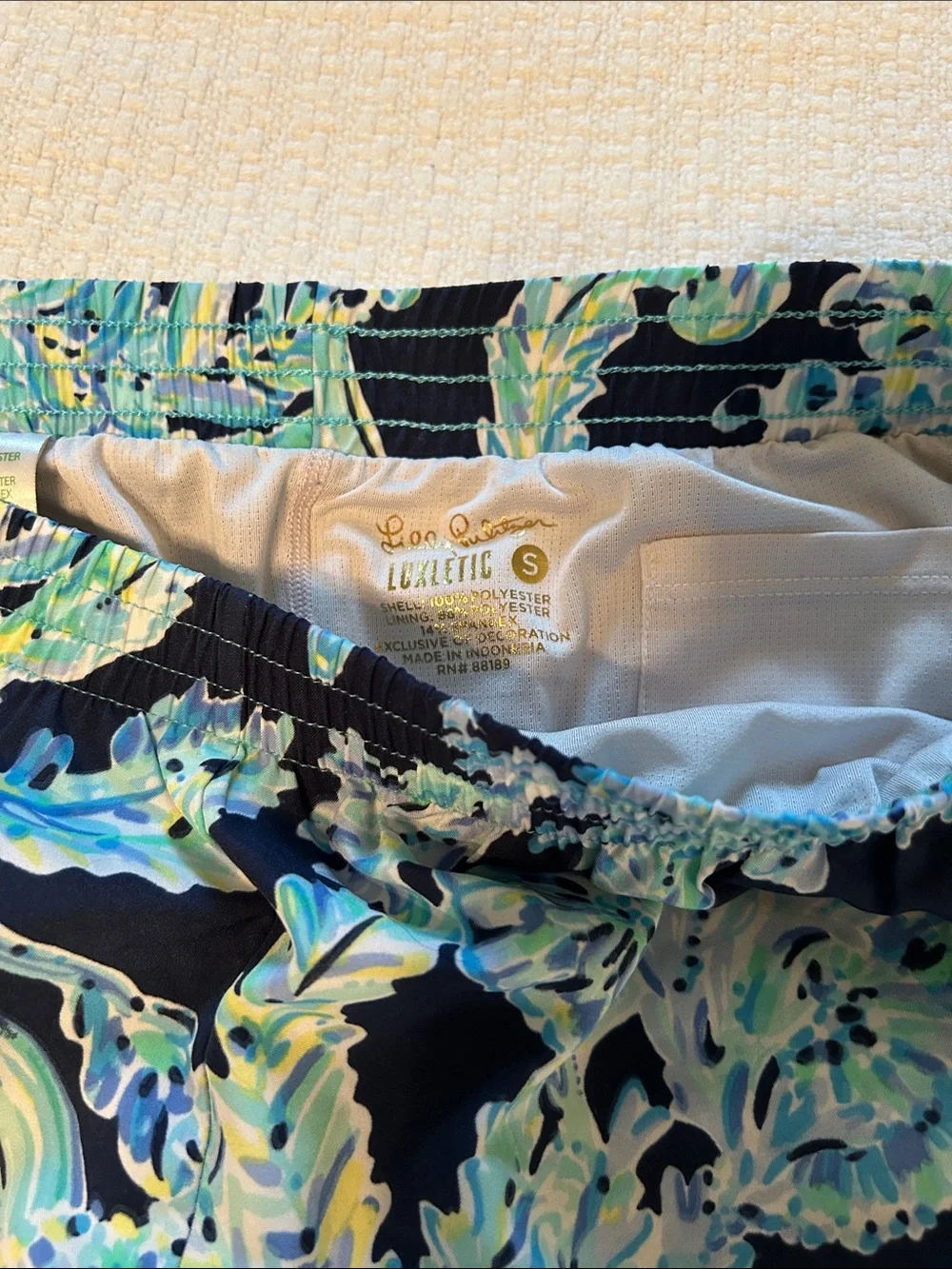 2 Pairs Lilly Pulitzer Luxletic Ocean Trail Shorts Small